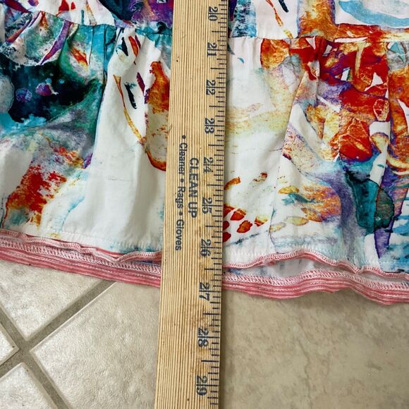 Soft Surroundings Yvette Blouse top plus sz. 2X mixed media Bell 3/4 Sleeve Arts - Picture 5 of 9